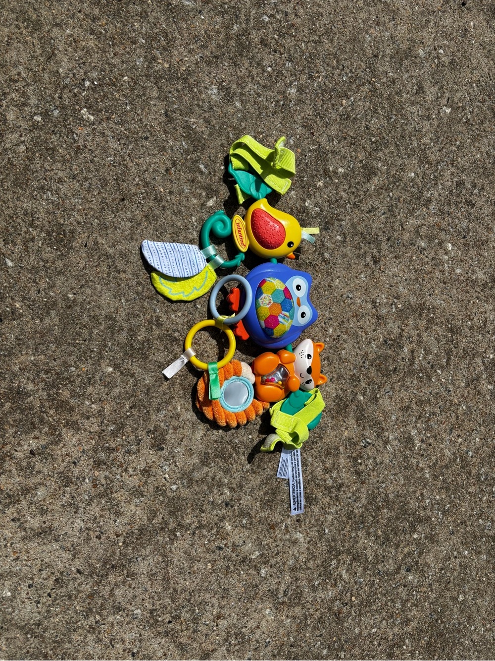 Multi-Color Baby Activity Stroller Toy with Owl and Fox